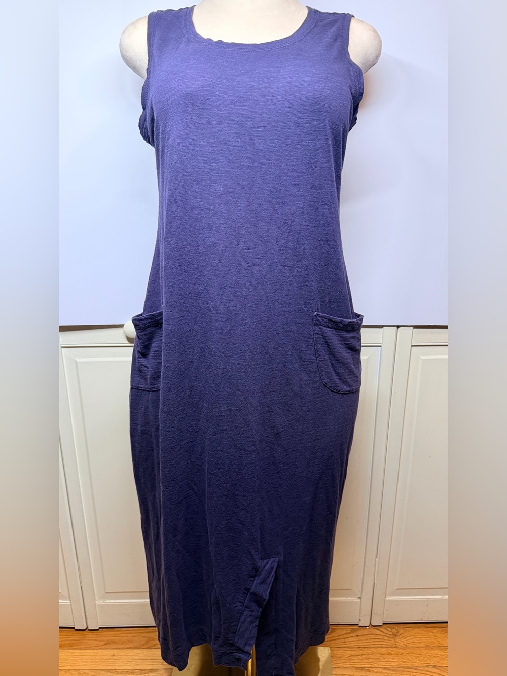 LOGO Lounge Lori Goldstein L Maxi Dress Pockets Lagenlook Boho Art To Wear Modal